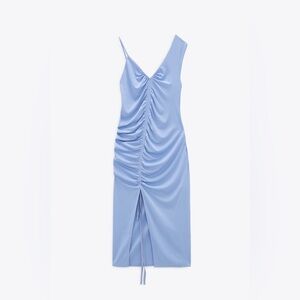 blue velvet zara dress Berylove Women Dark Navy Strapless Tiered Bridesmaid Dress Pleated Satin A Line Wedding Guest Dress, Satin color / US12
